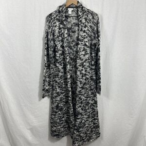 Sundance Portia Chunky Knit Open Duster Cardigan Womens Sz M Grey Multi